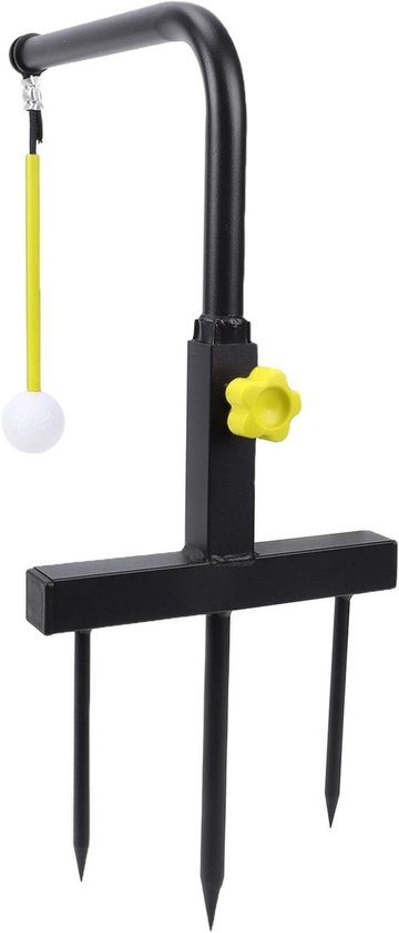 Swingtrainer - Golf Oefenmateriaal - Golf Swing Verbeteren - Automatische Bal Retour - Verstelbare Hoogte - Geel