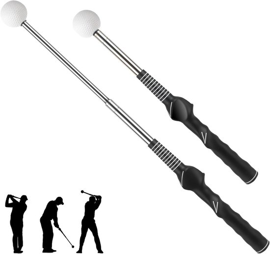 Swingtrainer voor golf, intrekbare trainingshulp, grip voor golfschommel, snelheidsstang, golfclubtraining voor mannen en vrouwen, beginners.