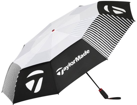 Taylormade 54 Compact Inklapbare Double Canopy Golfparaplu 2025 - Zwart Wit