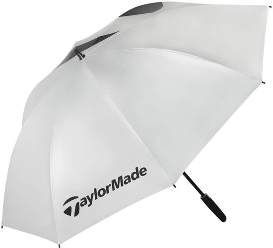 Taylormade 60 Double Canopy Sunbrella Golfparaplu 2025 - Zilver Zwart van TaylorMade