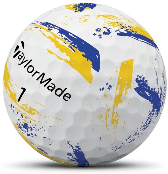 TaylorMade SpeedSoft Ink Golfballen 2026 - Blauw Geel - 12-Stuks van Merkloos