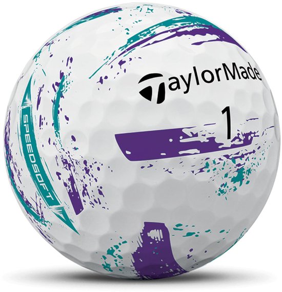 TaylorMade SpeedSoft Ink Golfballen 2026 - Paars Turquoise - 12 Stuks van Merkloos