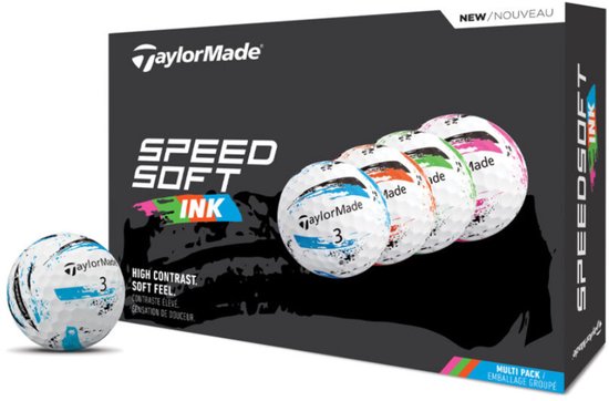 TaylorMade SpeedSoft Ink Multi Golfballen 2025 - Wit - 12 Stuks van Merkloos