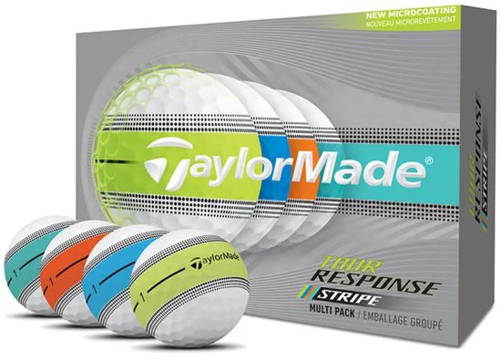 TaylorMade Tour Response Stripe Multi Golfballen 2026 - Wit - 12 Stuks van Merkloos