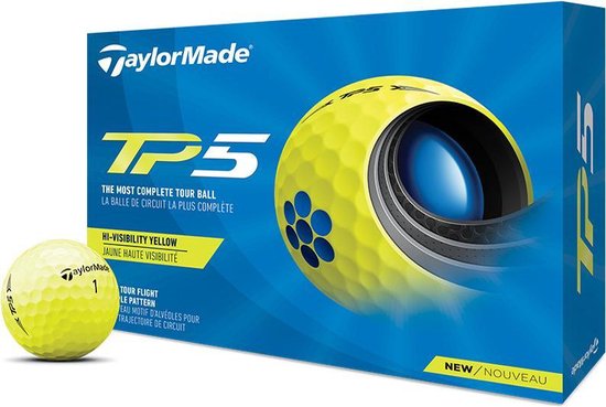 TaylorMade TP5 Golfballen - Geel - 12 stuks van Merkloos
