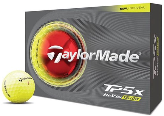 Taylormade TP5X Golfballen Hi-Vis Geel 12 stuks 2026 van Merkloos