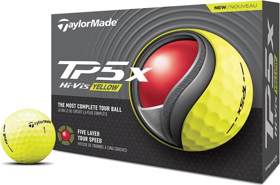 Taylormade TP5X TM23 Golfballen Geel van TaylorMade