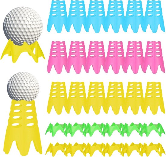 Tees, golfsimulator-tees, kunststof golf tees herbruikbaar, 2 maten kort en lang voor golfmat, kleurrijk winter tees golf voor golfcart bestuurders training tuin indoor outdoor