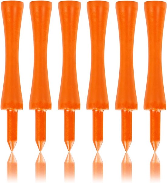 Tees Pack van 100 Castle Tees Houten Golf Tees (Oranje 70MM)
