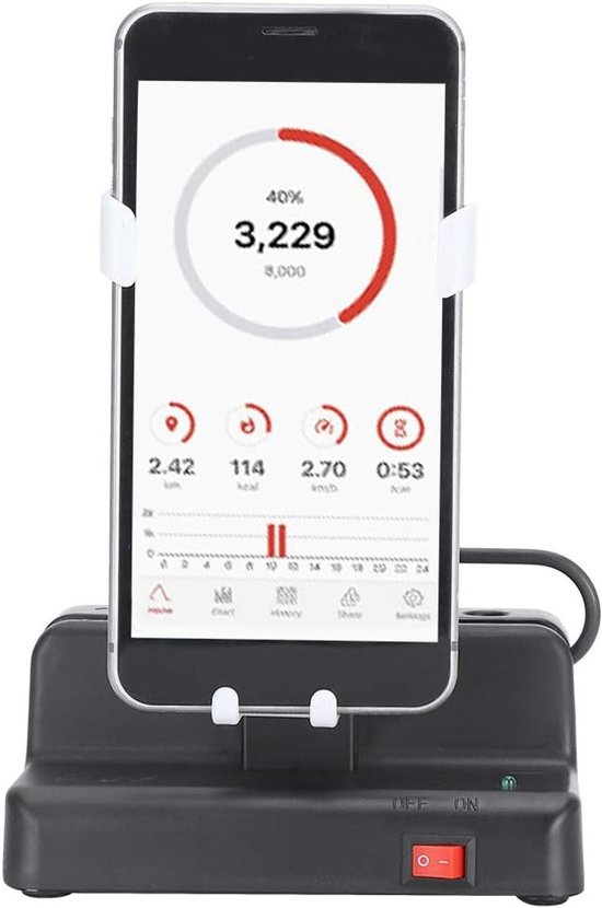 Telefoon Swing Vibrator met Automatische Stappenteller, Stille werking voor Thuis en Sportactiviteiten, Pearl White