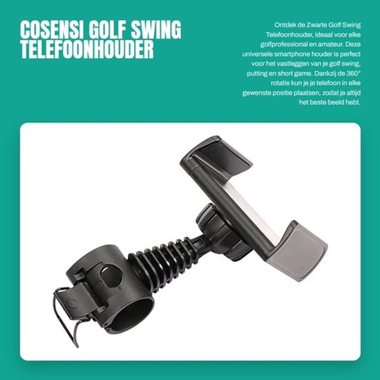 Telefoonhouder Universeel - 360° Rotatie - Verstelbaar - Geschikt voor Golf Buggy/Trolley - Smartphone Houder - Voor Mobiele Telefoons tot 4,3 inch - Smartphonehouder
