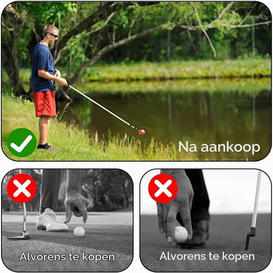 Telescopische Golfbal Retriever van RVS, Ideaal voor Water en Moeilijke Locaties, Perfect voor Golfspelers en -liefhebbers