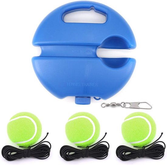 Tennis Trainer Self-Study Rebound Player - Trainer Skirting Board - 3 Training Balls - Verbeter je Tennisvaardigheden van Merkloos
