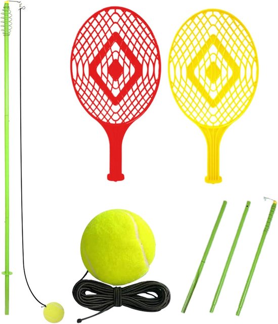Tennis Trainer - Solo Set - Oefenen Slag - Compact Ontwerp - 1.61m Hoogte - Veelkleurig