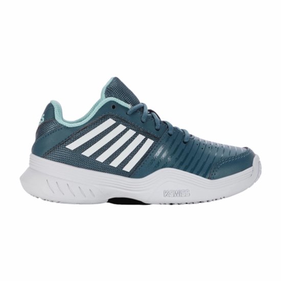 Tennisschoenen K-Swiss Kids Court Express Omni Indian Teal White Aqua Splash-Schoenmaat 33,5