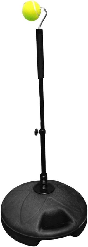 Tennisswingtrainer - Trainingsapparaat Tennis - Oefenen Slagbeweging - Stabiele Veerbasis - Verstelbaar 75-95cm - Zwart