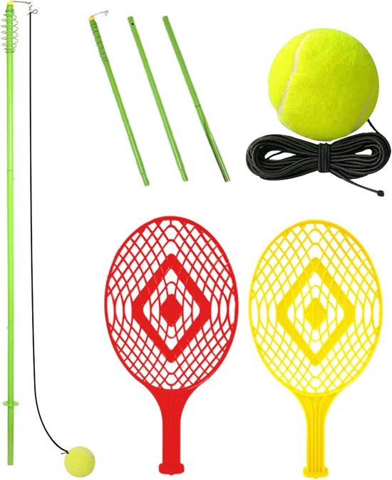 Tennistrainer Set - Solo Trainer - Tennis Oefenen - Directe Swing Feedback - 1.61m Hoog - Meerkleurig