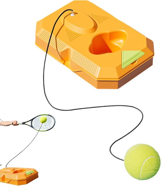 Tennistrainingsapparaat - Balsport trainingshulp - Vaardigheden verbeteren - Stabiele antislip basis - 28 x 19 x 7 cm - Oranje