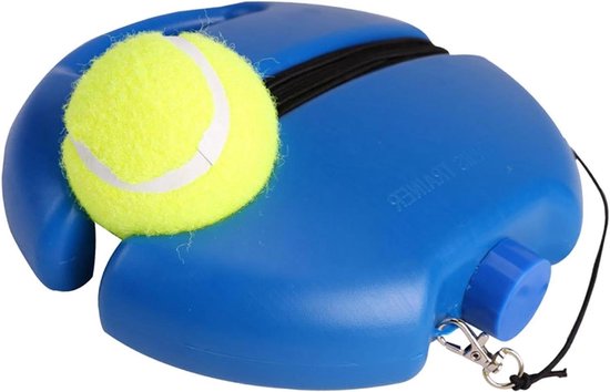 Tennistrainingsapparatuur - Tennis oefen set - Zelfstandig trainen - Automatische terugslag - 21 x 20 x 6 cm - Zwart
