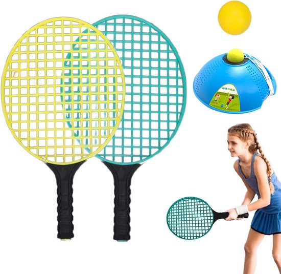 Tennistrainingshulp Set - Oefenmateriaal Tennis - Vaardigheden Verbeteren - Eenvoudige Installatie - 41 cm Lengte - Zwart