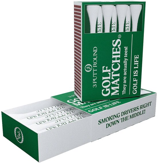 The Green Golf Tee Match Box – 12 Bamboe Tees (70mm) van Merkloos