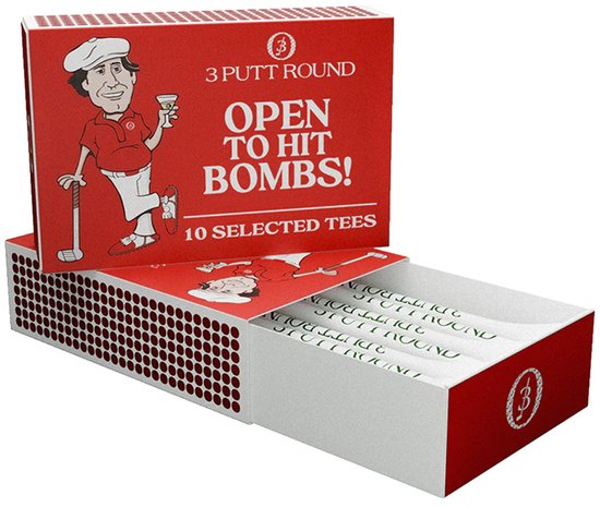 The Red Golf Tee Match Box – 12 Bamboe Tees (70mm) van Merkloos