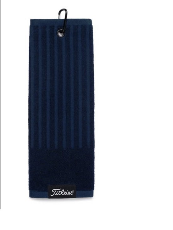 Titleist tri fold players towel navy, handdoek donker blauw van Merkloos