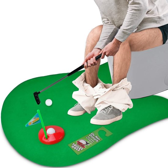Toiletgolfspel - Golf - golfballen - Minigolf op het toilet - Leuke toiletspelletjes - Indoorgolf - 80*69 cm van Merkloos
