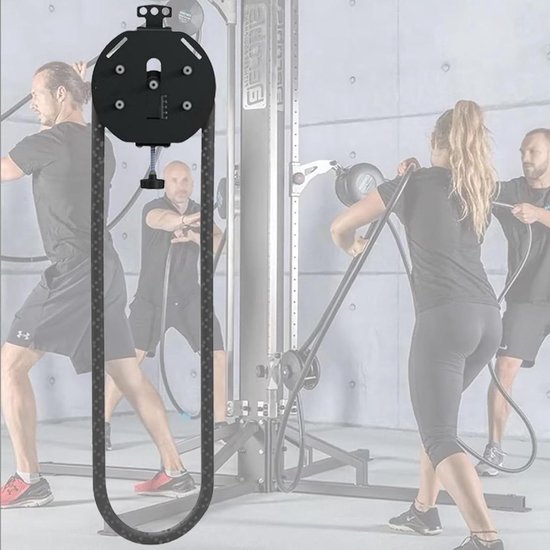 Touwvormige Trainer - Fitness Touw - Kracht Training - Verstelbare Weerstand - 36x46x21cm - Zwart