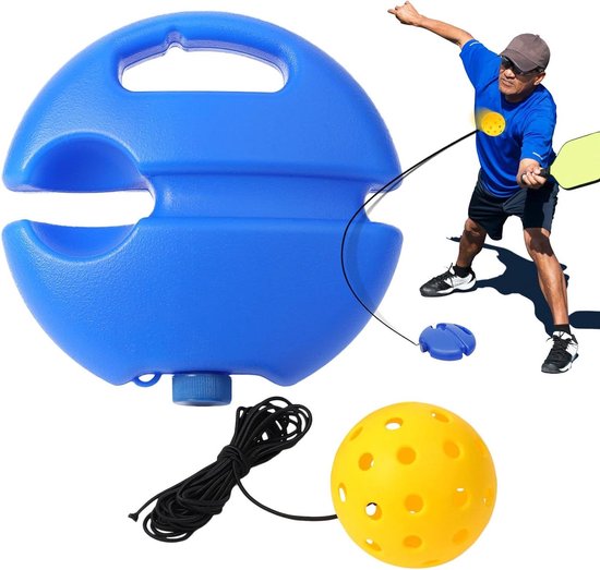 Trainingsbal met Kabel - Oefenbal Set - Sportvaardigheden Verbeteren - Compacte Basis - 74 mm Bal - Basis Geel