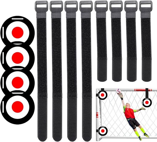 Trainingsdoelen Set - Oefenschijven - Sport Verbeteren - Verstelbare Tapes - 4 Delig - Zwart