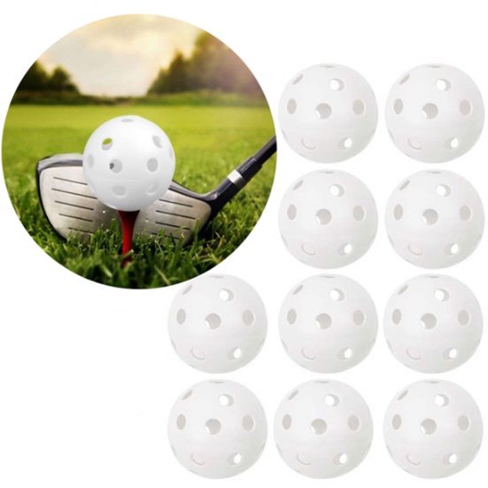Trainingsgolfballen met gaten 10-pack van Merkloos