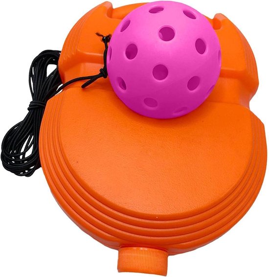 Trainingshulp Bal - Pickleball Set - Zelf Trainen - 40 Gaten Bal - 30 x 26 x 9 cm - Zwart