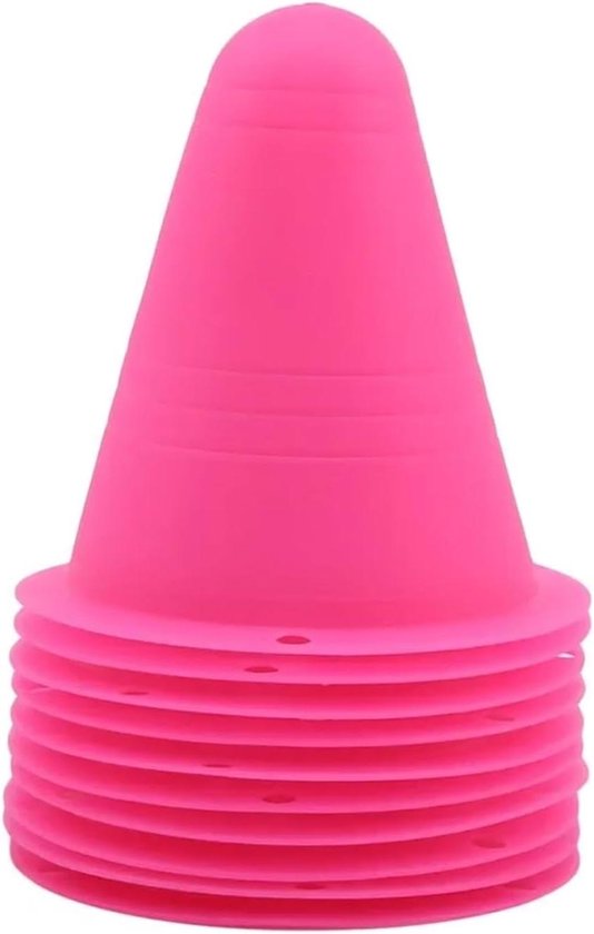 Trainingskegels - Markeerbekers - Sport Training - Stapelbaar Ontwerp - 10 Stuks - Roze