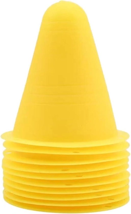 Trainingskegels - Markeerkegels Oefenkegels - Sport Training - Val- en Drukbestendig - 8 cm Hoog - Geel