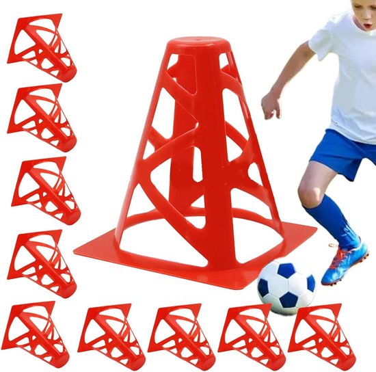 Trainingskegels Set - Markeer Kegels - Sport Training - Duurzaam PE Materiaal - 10 Stuks - Meerkleurig
