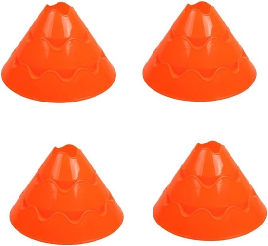 Trainingskegels Set - Oefenmarkers Voetbal - Behendigheidstraining Buiten - Duurzaam Flexibel PE - 25x15cm - Oranjerood