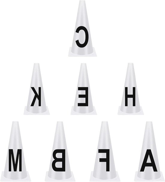 Trainingskegels Set - Paardrij Kegels - Dressuur Verbeteren - Duurzaam PVC Materiaal - 8 Stuks - Wit