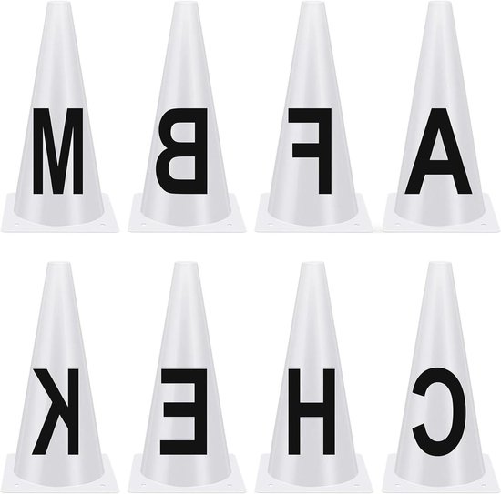 Trainingskegels Set - Sport Markers - Paardrijden Oefenen - Met Letters - 8 Stuks - Meerdere Kleuren