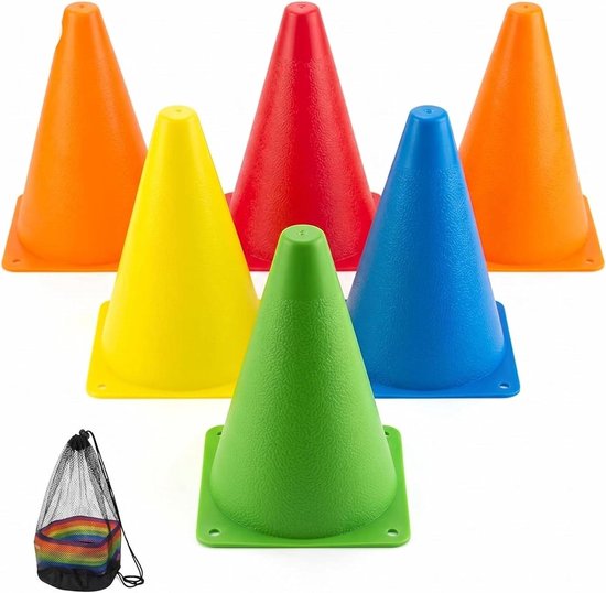Trainingskegels Set - Veldmarkering Kegels - Sporttraining Oefeningen - Duurzaam Kunststof - 15 Stuks - Oranje