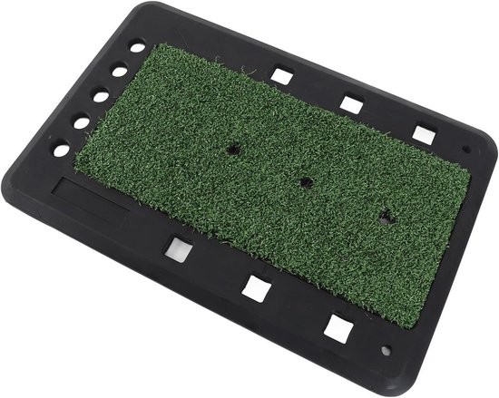Trainingsmat Rubber - Golfmat Oefenen - Swing Verbeteren - Stabiele Ondergrond - 44 x 30 cm - Zwart