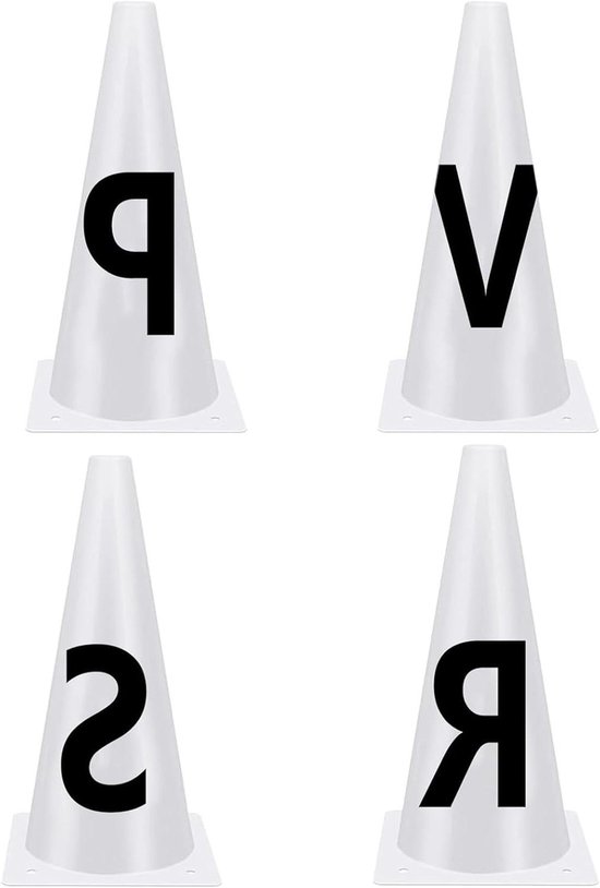 Trainingspionnen Set - Markeer Kegels - Dressuur Oefenen - Met Letterindicaties - 8 Stuks - Divers