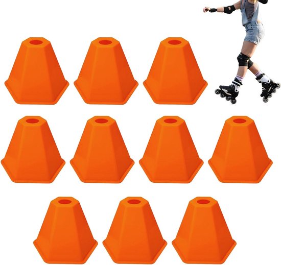 Trainingspylonen Set - Agility Kegels Veldmarkering - Sport Training - Hoog Zichtbaar Ontwerp - 10 stuks - Oranje