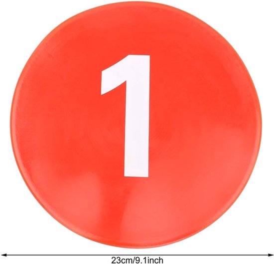Trainingsschijven - Markeer kegels - Sport training - Duurzaam PVC materiaal - 10 stuks - Diverse kleuren
