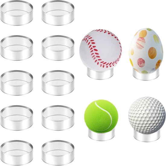 Transparante Acryl Ballenhouders - 10 Stuks - 4.5 cm Rond - Perfect voor Golfballen, Baseballs en Softballs - Stevige Display Stand voor Sportaccessoires