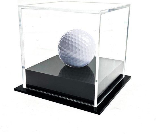 Transparante Acryl Kubus Vitrine voor Golfbal, Honkbal, Tennisbal en Snookerbal (10x10x10 cm) van Merkloos