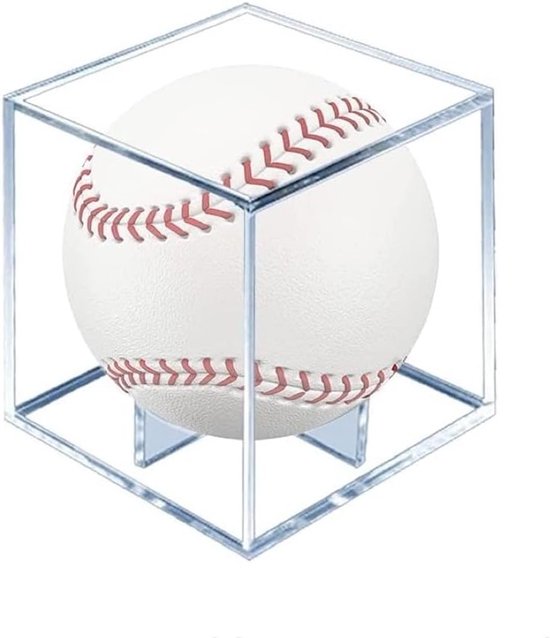 Transparante Display Case voor Baseball en Golfbal, Anti-UV Acryl, Stofdichte Cube Stand voor Handtekeningen en Sportballen (8 x 8 x 8 cm)