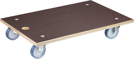 Transport dolly MM 1146 I 78 x 49 cm - voor zwaar beladen dozen, apparaten & meubels I draagvermogen 500 kg I verzonken greep I anti-slip oppervlak I FSC®-gecertificeerd - 20114601