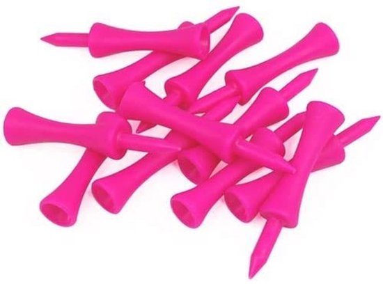 Trixes 100 Luminous Pink Castle Golf Tees - Hoogwaardige Golftees voor Duidelijke Zichtbaarheid