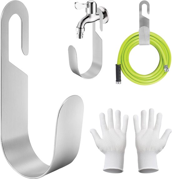 Tuinslanghouder roestvrij staal slanghouder wandmontage hangende waterslanghouder voor irrigatieslang opslag buiten tuin erf